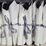 RESTAURANTWARE (100 Sets) Argento Black Plastic Cutlery Sets W/ Napkin 7.25" RWP0107LBW