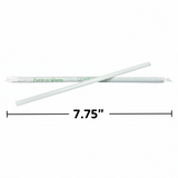 Wrapped 7.75'' x 0.24'' Compostable White Jumbo Drinking Straws - 2,500 Count