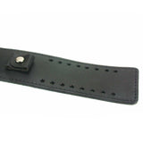 Wide Leather Watchband - Black