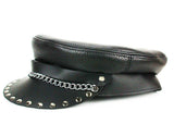 Biker Cap Soft Studded Flat Cap
