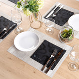Luxenap Square Vintage Black Paper Napkin - Air Laid - 15 3/4" x 15 3/4" - 25 count box