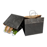 Saving Nature Black Paper Retail Bag - with Handles - 12 1/2" x 8 1/4" x 11 1/4" - 100 count box