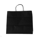 Saving Nature Black Paper Retail Bag - with Handles - 12 1/2" x 8 1/4" x 11 1/4" - 100 count box