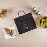 Saving Nature Black Paper Retail Bag - with Handles - 12 1/2" x 8 1/4" x 11 1/4" - 100 count box