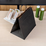 Saving Nature Black Paper Retail Bag - with Handles - 12 1/2" x 8 1/4" x 11 1/4" - 100 count box