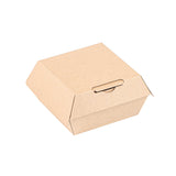 Bio Tek Square Kraft Paper Corrugated Clamshell Container - 4" x 4" x 2 3/4" - 50 count box