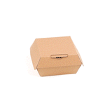 Bio Tek Square Kraft Paper Corrugated Clamshell Container - 4" x 4" x 2 3/4" - 50 count box