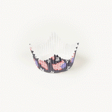 Panificio 4 oz Petal Paper Baking Cup - American Flag, Ridged, Greaseproof - 2 1/4" x 2 1/4" x 1 1/2" - 4000 count box