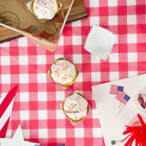 Panificio 4 oz Petal Paper Baking Cup - American Flag, Ridged, Greaseproof - 2 1/4" x 2 1/4" x 1 1/2" - 4000 count box