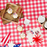 Panificio 4 oz Petal Paper Baking Cup - American Flag, Ridged, Greaseproof - 2 1/4" x 2 1/4" x 1 1/2" - 4000 count box