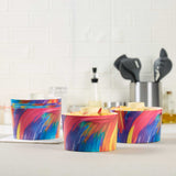 Panificio 53 oz Paper Angel Food Tube Pan - Colorful Abstract Waves, Greaseproof - 5 3/4" x 5 3/4" x 3 3/4" - 400 count box