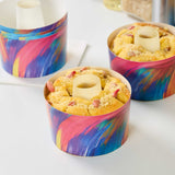Panificio 53 oz Paper Angel Food Tube Pan - Colorful Abstract Waves, Greaseproof - 5 3/4" x 5 3/4" x 3 3/4" - 400 count box