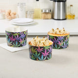 Panificio 53 oz Paper Angel Food Tube Pan - Trippy Leaf Print, Greaseproof - 5 3/4" x 5 3/4" x 3 3/4" - 400 count box