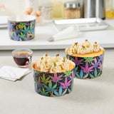 Panificio 53 oz Paper Angel Food Tube Pan - Trippy Leaf Print, Greaseproof - 5 3/4" x 5 3/4" x 3 3/4" - 400 count box