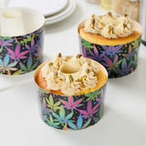 Panificio 53 oz Paper Angel Food Tube Pan - Trippy Leaf Print, Greaseproof - 5 3/4" x 5 3/4" x 3 3/4" - 400 count box
