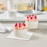 Panificio 22 oz Paper Angel Food Tube Pan - Colorful Confetti, Greaseproof - 4 1/2" x 4 1/2" x 2 3/4" - 900 count box