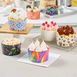 Panificio 22 oz Paper Angel Food Tube Pan - Colorful Confetti, Greaseproof - 4 1/2" x 4 1/2" x 2 3/4" - 900 count box