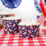 Panificio 22 oz Paper Angel Food Tube Pan - American Flag, Greaseproof - 4 1/2" x 4 1/2" x 2 3/4" - 900 count box