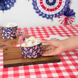 Panificio 22 oz Paper Angel Food Tube Pan - American Flag, Greaseproof - 4 1/2" x 4 1/2" x 2 3/4" - 900 count box