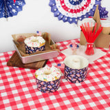 Panificio 22 oz Paper Angel Food Tube Pan - American Flag, Greaseproof - 4 1/2" x 4 1/2" x 2 3/4" - 900 count box
