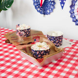Panificio 22 oz Paper Angel Food Tube Pan - American Flag, Greaseproof - 4 1/2" x 4 1/2" x 2 3/4" - 900 count box