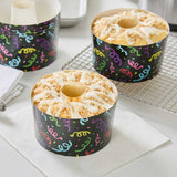Panificio 22 oz Paper Angel Food Tube Pan - Colorful Streamers, Greaseproof - 4 1/2" x 4 1/2" x 2 3/4" - 900 count box