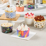 Panificio 22 oz Paper Angel Food Tube Pan - Colorful Streamers, Greaseproof - 4 1/2" x 4 1/2" x 2 3/4" - 900 count box