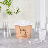 Cater Tek 5 lb Kraft Disposable Paper Ice Bucket - 7 1/2" × 7 1/2" × 5 3/4" - 10 Count Box