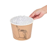 Cater Tek 5 lb Kraft Disposable Paper Ice Bucket - 7 1/2" × 7 1/2" × 5 3/4" - 10 Count Box