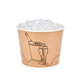 Cater Tek 5 lb Kraft Disposable Paper Ice Bucket - 7 1/2" × 7 1/2" × 5 3/4" - 10 Count Box