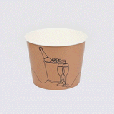 Cater Tek 5 lb Kraft Disposable Paper Ice Bucket - 7 1/2" × 7 1/2" × 5 3/4" - 10 Count Box