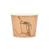 Cater Tek 5 lb Kraft Disposable Paper Ice Bucket - 7 1/2" × 7 1/2" × 5 3/4" - 10 Count Box