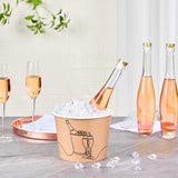 Cater Tek 5 lb Kraft Disposable Paper Ice Bucket - 7 1/2" × 7 1/2" × 5 3/4" - 10 Count Box