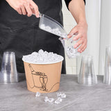 Cater Tek 5 lb Kraft Disposable Paper Ice Bucket - 7 1/2" × 7 1/2" × 5 3/4" - 10 Count Box