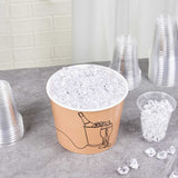Cater Tek 5 lb Kraft Disposable Paper Ice Bucket - 7 1/2" × 7 1/2" × 5 3/4" - 10 Count Box