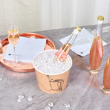Cater Tek 5 lb Kraft Disposable Paper Ice Bucket - 7 1/2" × 7 1/2" × 5 3/4" - 10 Count Box