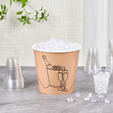 Cater Tek 10 lb Kraft Disposable Paper Ice Bucket - 8 3/4" × 8 3/4" × 8 1/4" - 10 Count Box