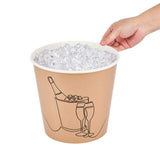 Cater Tek 10 lb Kraft Disposable Paper Ice Bucket - 8 3/4" × 8 3/4" × 8 1/4" - 10 Count Box