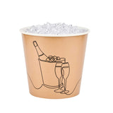 Cater Tek 10 lb Kraft Disposable Paper Ice Bucket - 8 3/4" × 8 3/4" × 8 1/4" - 10 Count Box