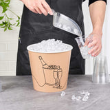Cater Tek 10 lb Kraft Disposable Paper Ice Bucket - 8 3/4" × 8 3/4" × 8 1/4" - 10 Count Box