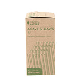 Basic Nature Natural Agave Straw - Unwrapped - 6" - 3600 count box