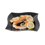 Maxi Serve Square Black Plastic Large Aqua Plate - 9" x 9" x 1/2" - 100 count box