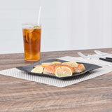 Maxi Serve Square Black Plastic Large Aqua Plate - 9" x 9" x 1/2" - 100 count box