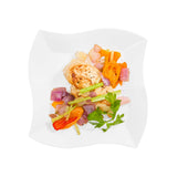 Maxi Serve Square White Plastic Large Aqua Plate - 9" x 9" x 1/2" - 100 count box