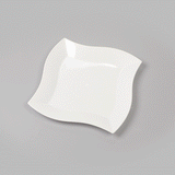 Maxi Serve Square White Plastic Large Aqua Plate - 9" x 9" x 1/2" - 100 count box