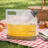 Cater Tek 1 gal Clear Plastic Take Out Drink Bag - with Safety Cap - 12 3/4" x 5 3/4" x 11 3/4" - 10 count box