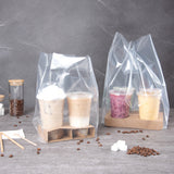 Bag Tek Clear Plastic Take Out Bag - Fits 2-Cup Drink Carrier - 13 3/4" x 7 3/4" x 4 1/4" - 100 count box