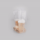 Bag Tek Clear Plastic Take Out Bag - Fits 2-Cup Drink Carrier - 13 3/4" x 7 3/4" x 4 1/4" - 100 count box