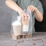 Bag Tek Clear Plastic Take Out Bag - Fits 2-Cup Drink Carrier - 13 3/4" x 7 3/4" x 4 1/4" - 100 count box