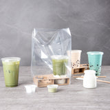 Saving Nature Clear Plastic Take Out Bag - Fits 2-Cup Drink Carrier - 13 3/4" x 7 3/4" x 4 1/4" - 100 count box